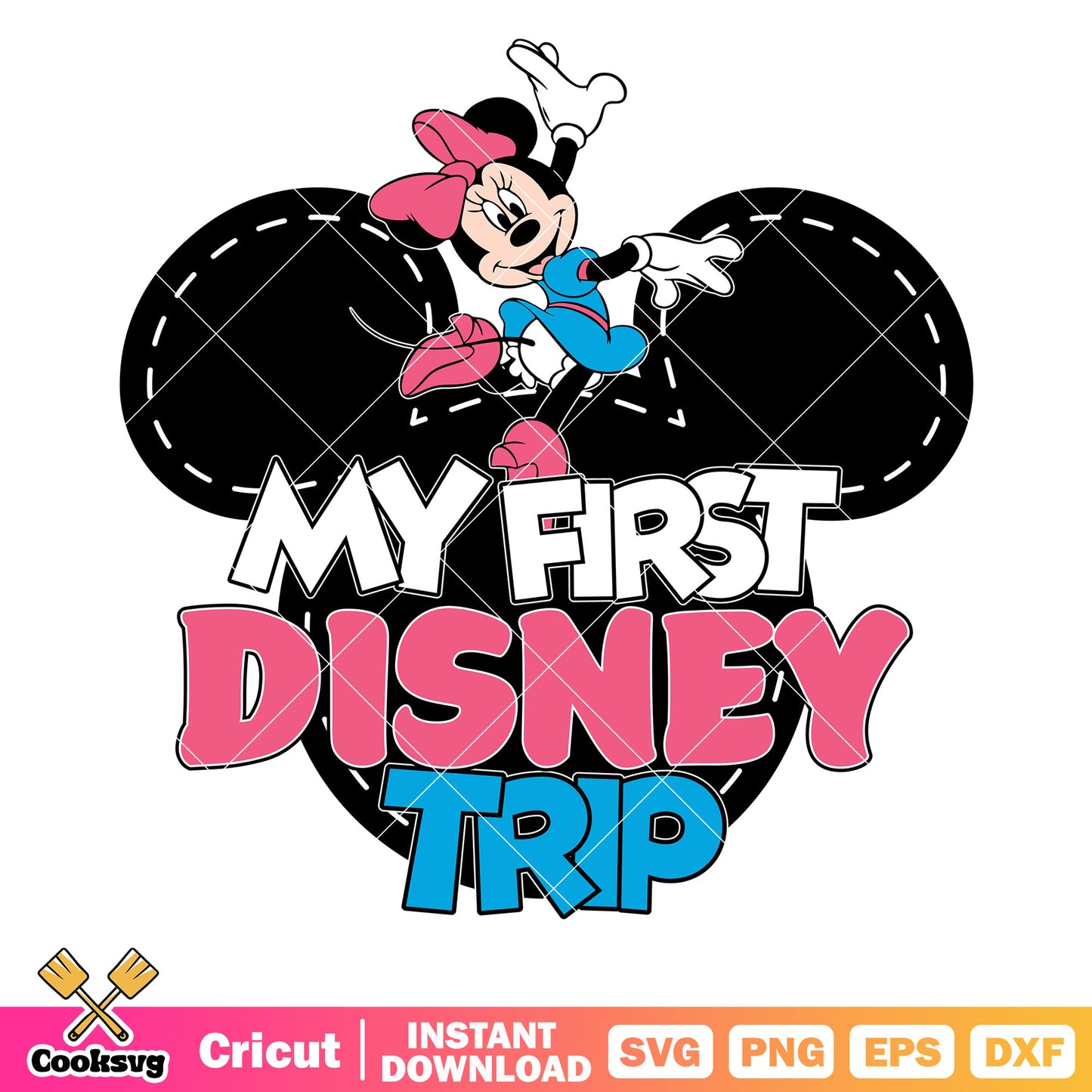 Minnie head my first disney trip svg design, my first disney trip svg