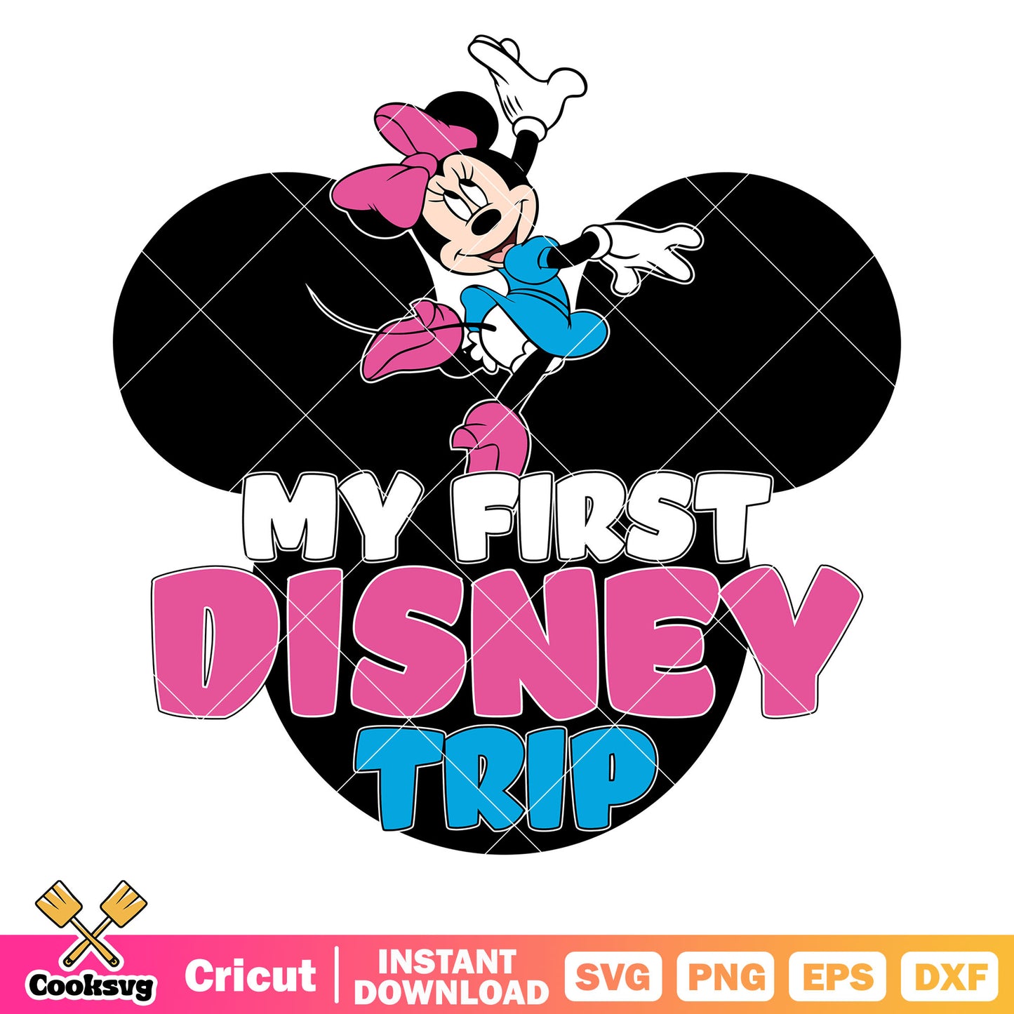 Minnie head my first disney trip svg file, my first disney trip svg