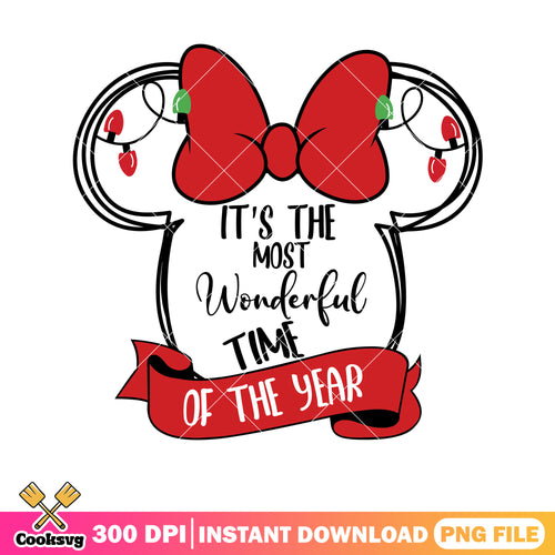 Minnie head the most wonderful time png, the most wonderful time of the year png