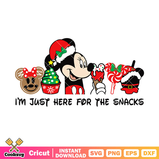 Minnie just here for the snacks svg