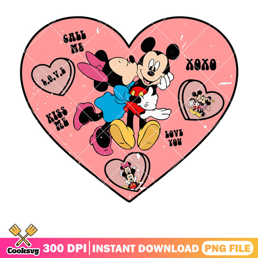 Minnie kiss mickey in valentine png, mickey mouse valentine png