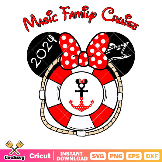 Minnie lifebuoy magic family cruise svg, disney cruise svg, minnie head svg