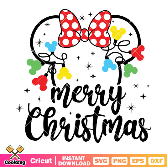 Minnie lights merry christmas svg