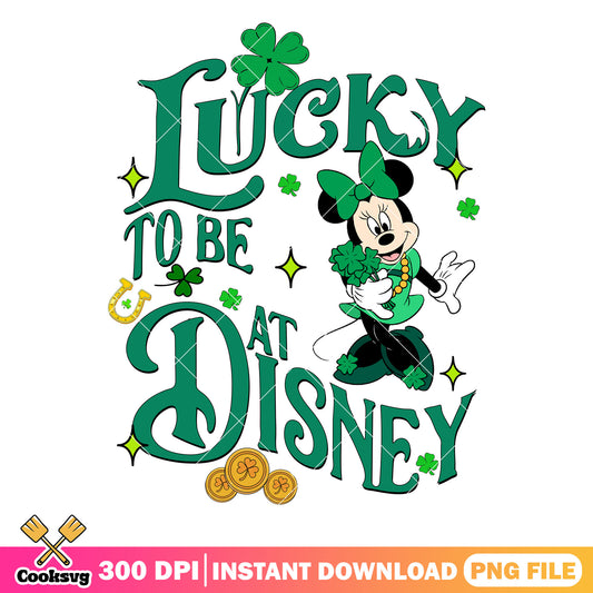 Minnie lucky to be at disney png, disney st patricks day​ png