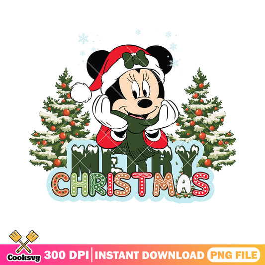 Minnie merry christmas png, minnie mouse png, merry christmas png