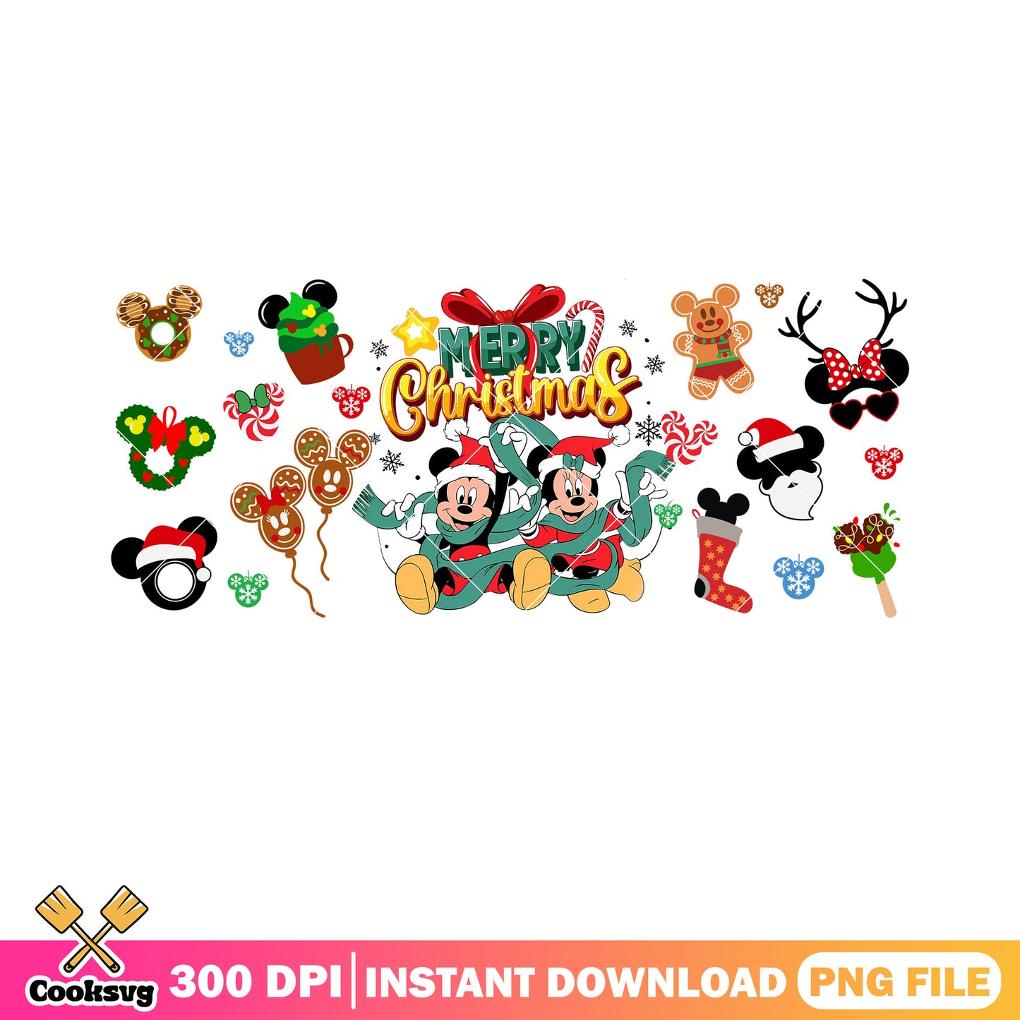 Minnie mickey christmas png, merry xmas png, mickey and friends png