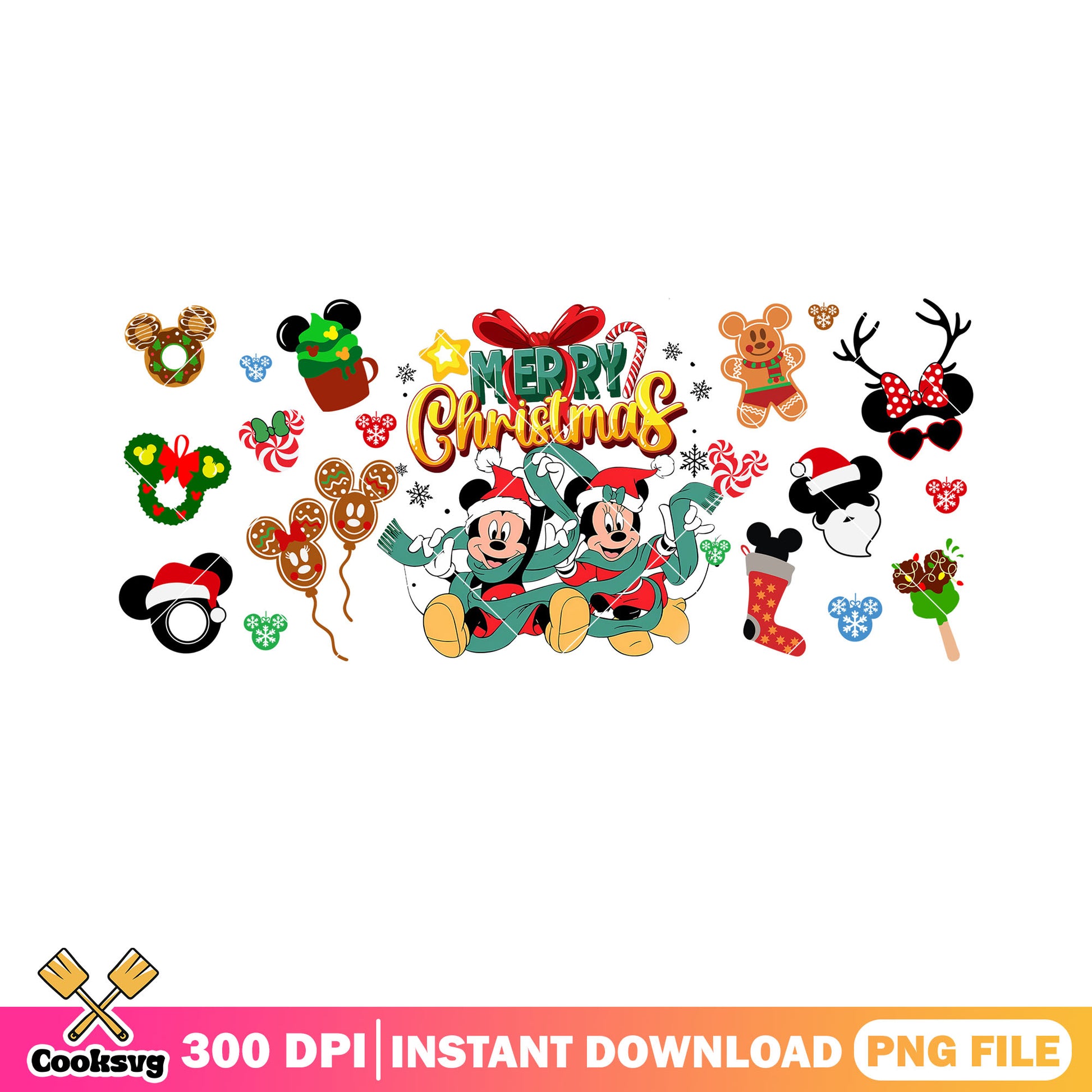 Minnie mickey christmas png, merry xmas png, mickey and friends png