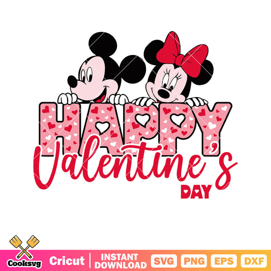 Minnie mickey happy valentine day svg, happy valentine day svg