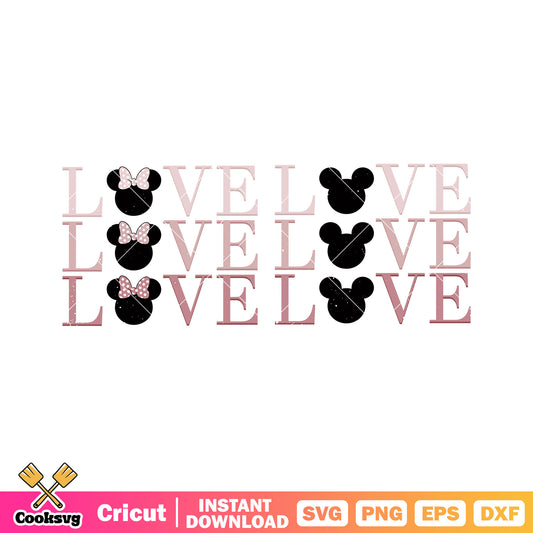 Minnie mickey head love valentine svg, minnie valentine svg