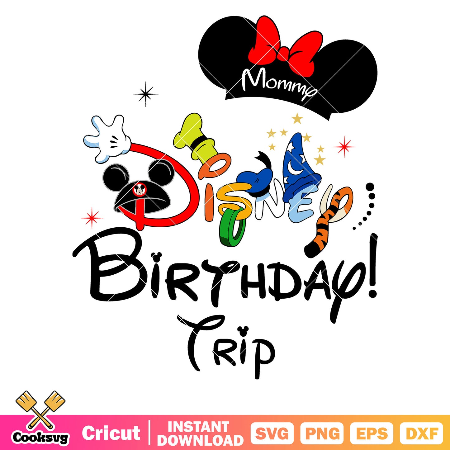 Minnie mommy disney birthday trip svg, birthday trip​ svg, minnie head svg