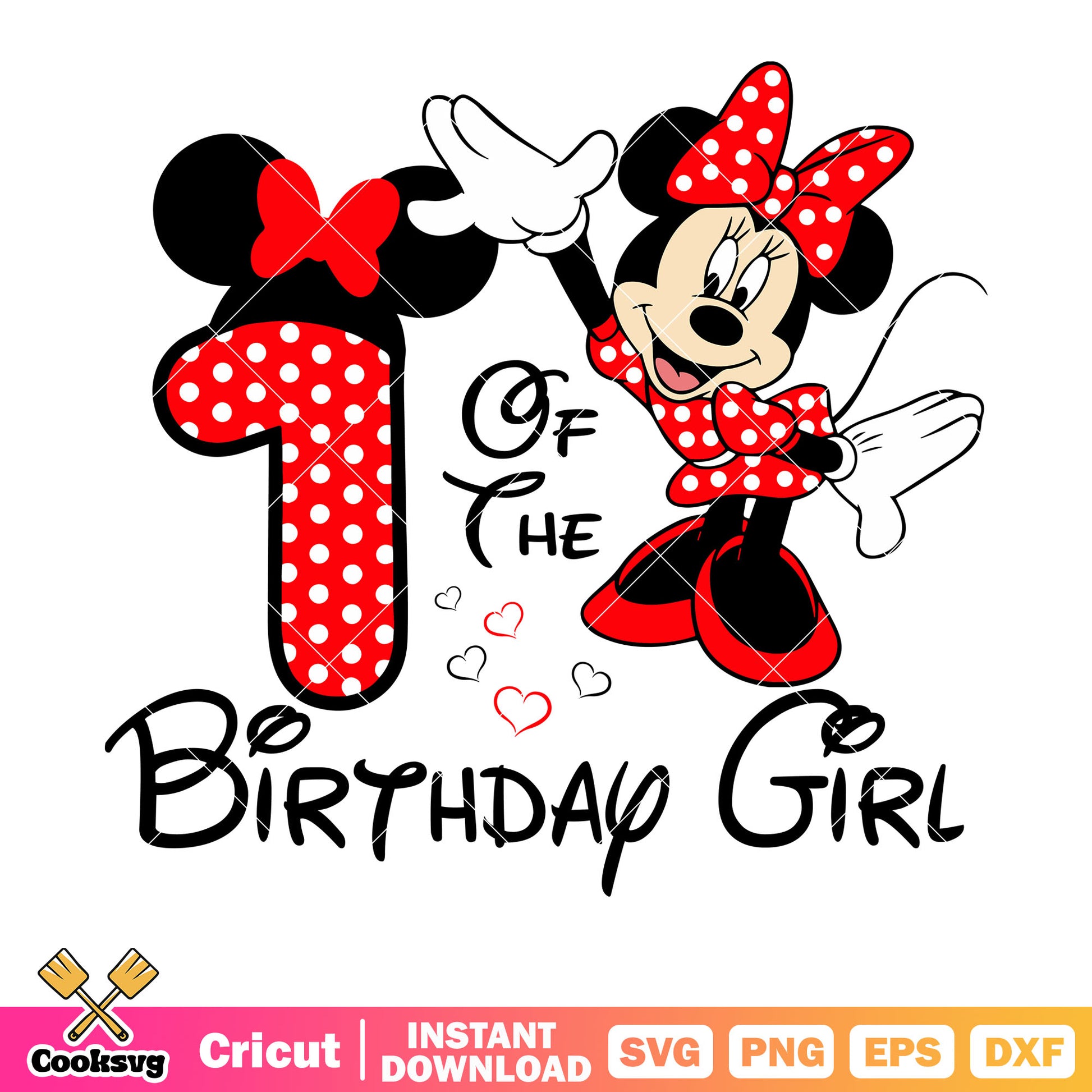 Minnie mouse 1st of the birthday girl svg file, disney birthday​ svg, minnie birthday​ svg