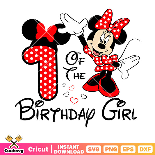 Minnie mouse 1st of the birthday girl svg file, disney birthday​ svg, minnie birthday​ svg