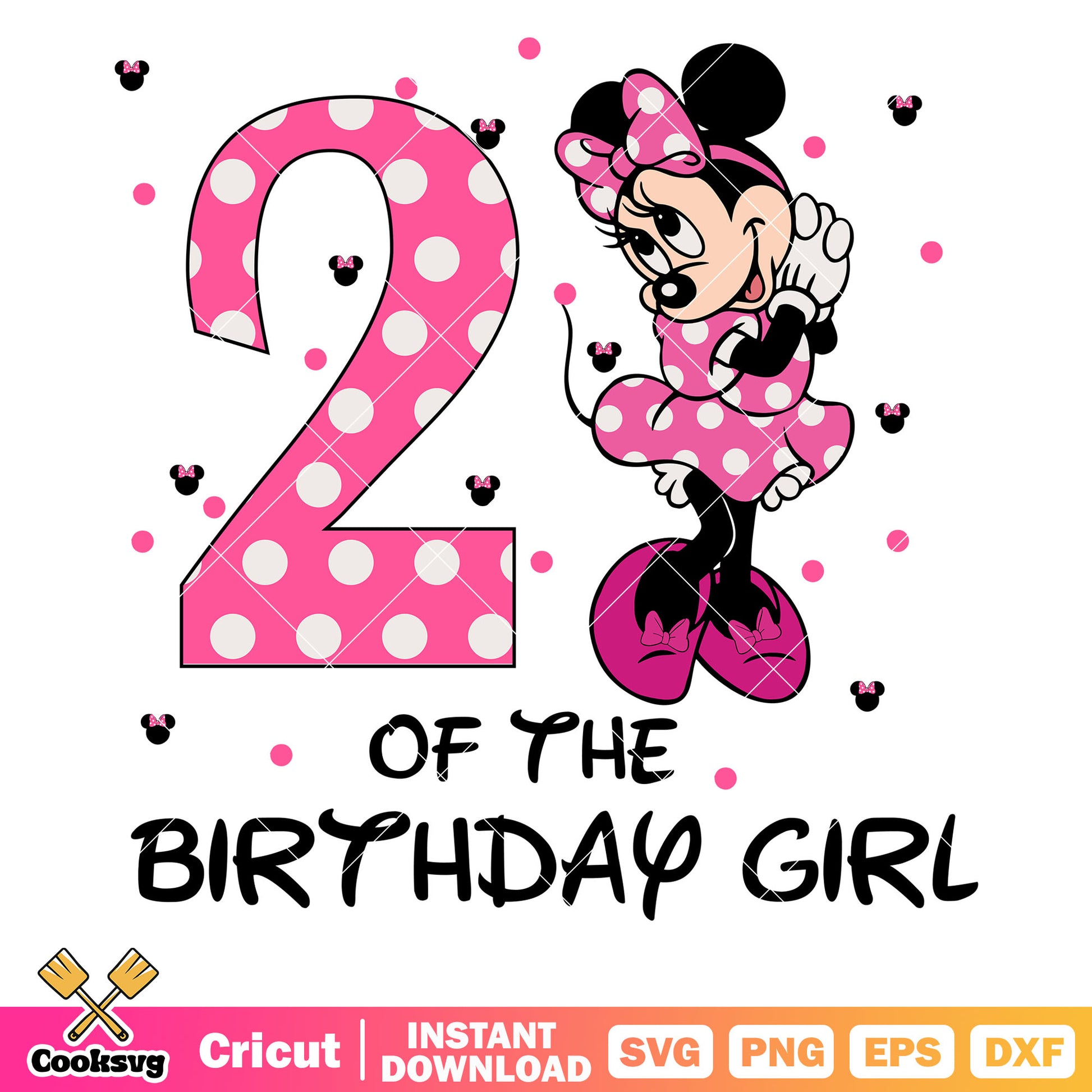 Minnie mouse 2nd of the birthday girl svg file, disney birthday​ svg, minnie birthday​ svg