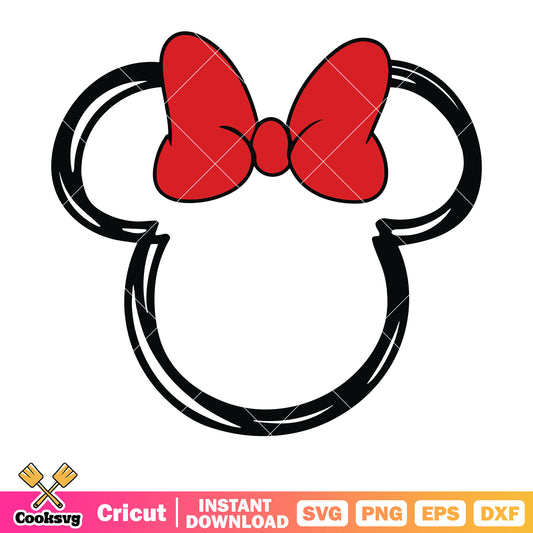 Minnie mouse basic head disney svg, minnie mouse head svg