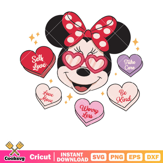 Minnie mouse be kind valentine svg, minnie valentine svg