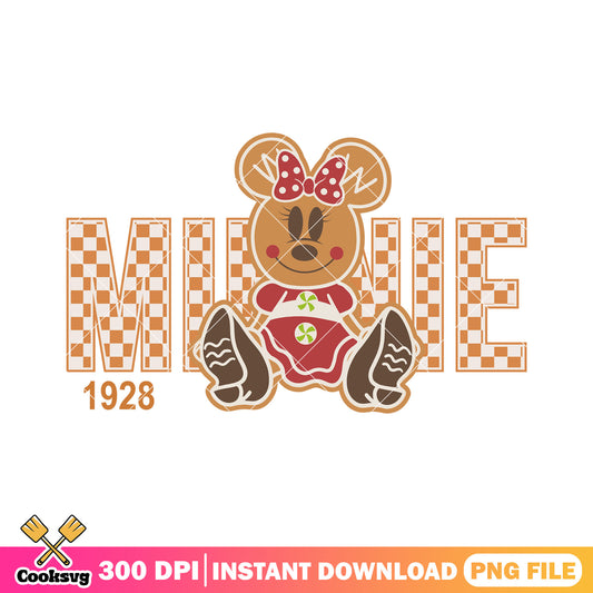 Minnie mouse chirstmas gingerbread png