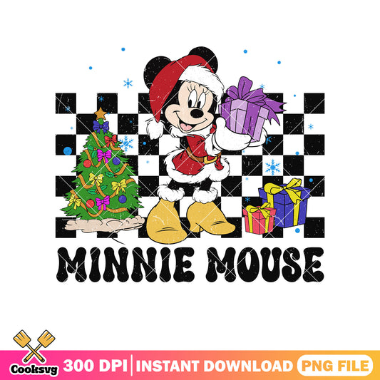 Minnie mouse christmas gift png, minnie christmas png, christmas tree​ png