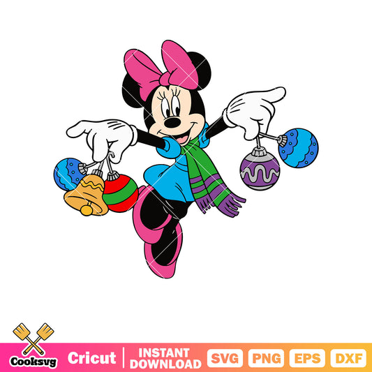 Minnie mouse christmas ornament svg