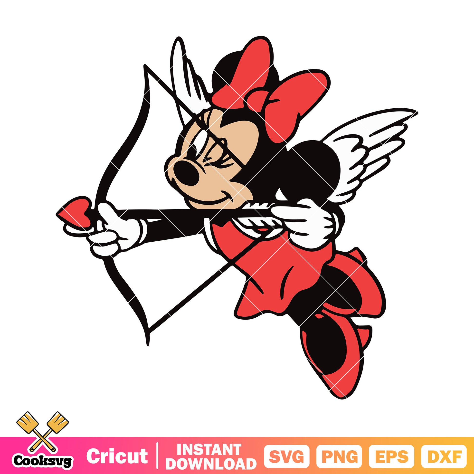 Minnie mouse cupid valentine svg file, cupid valentine svg, mickey valentine svg