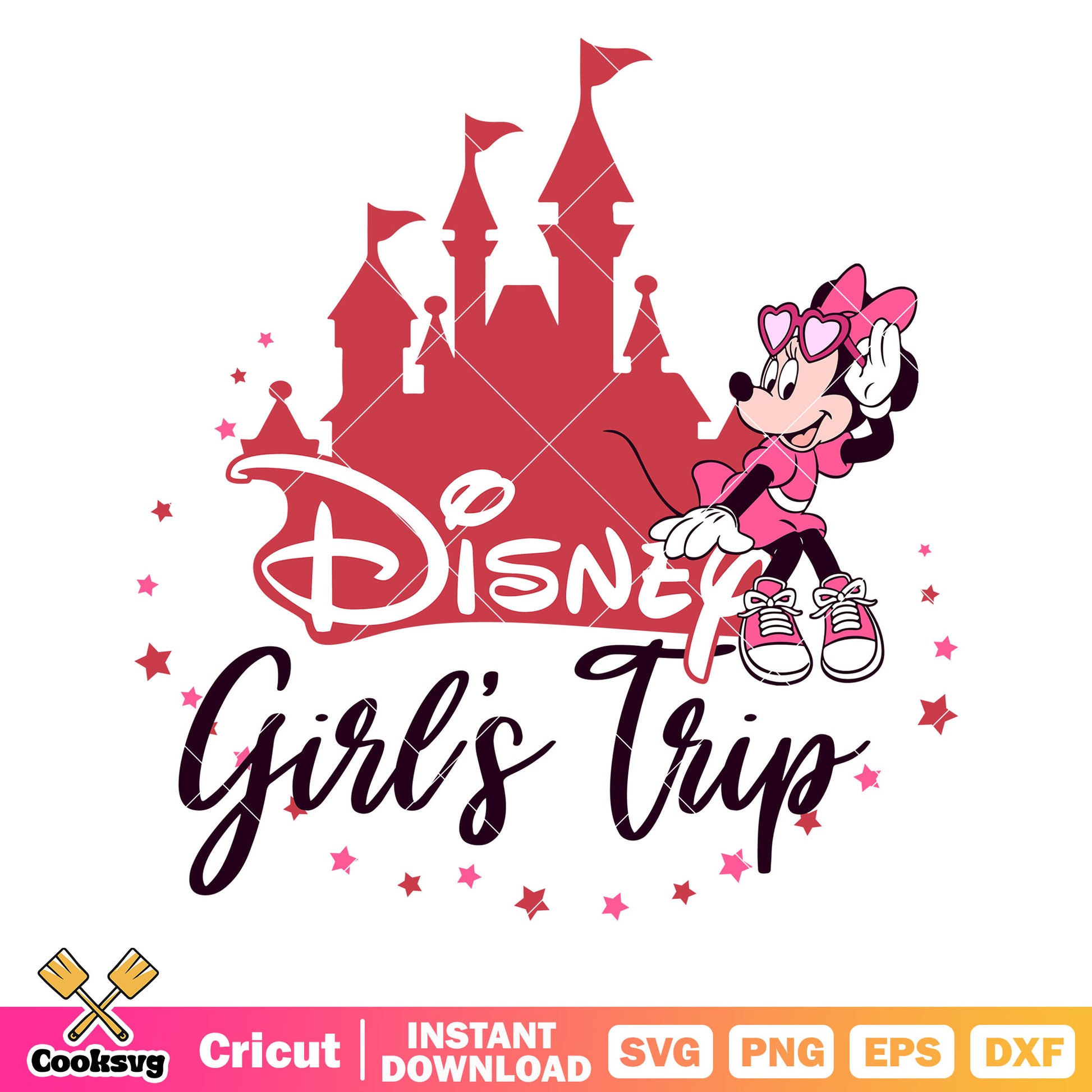 Minnie mouse disney girls trip svg, minnie mouse castle​ svg