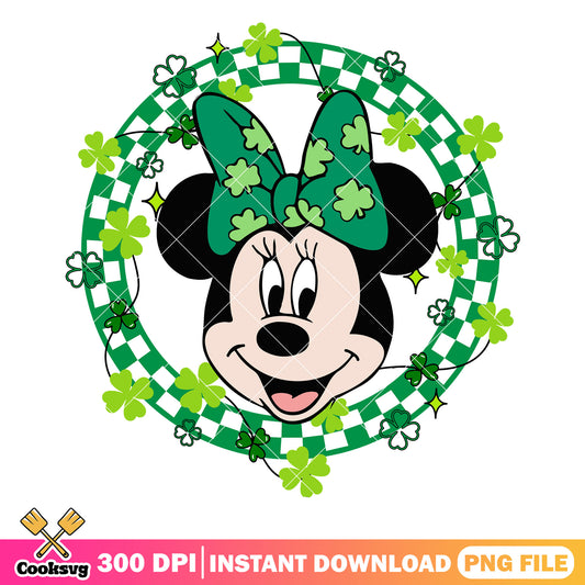 Minnie mouse disney lucky circle png, saint patrick day png