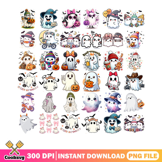 Minnie mouse ghost costume png bundle, scary pumpkin png, cresent moon png
