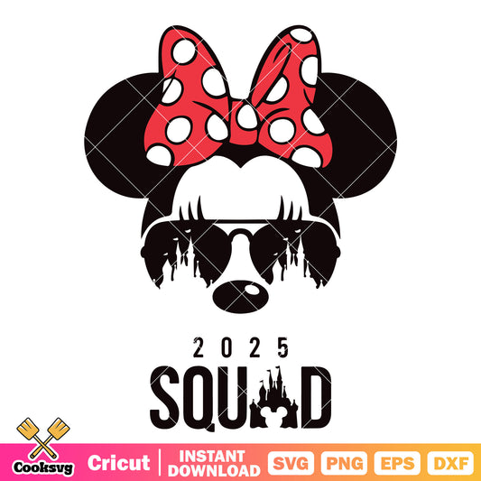 Minnie mouse head 2025 squad svg, minnie head svg, disney squad​ svg
