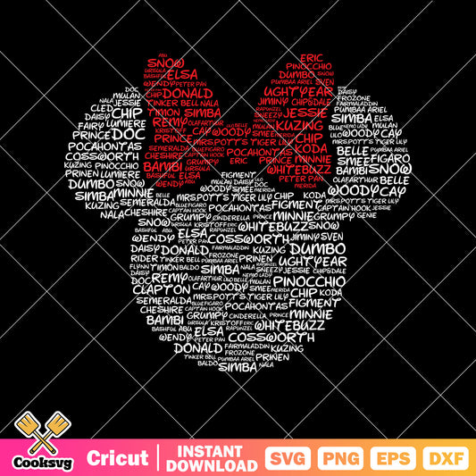 Minnie mouse head and text black svg, minnie mouse svg, minnie head svg