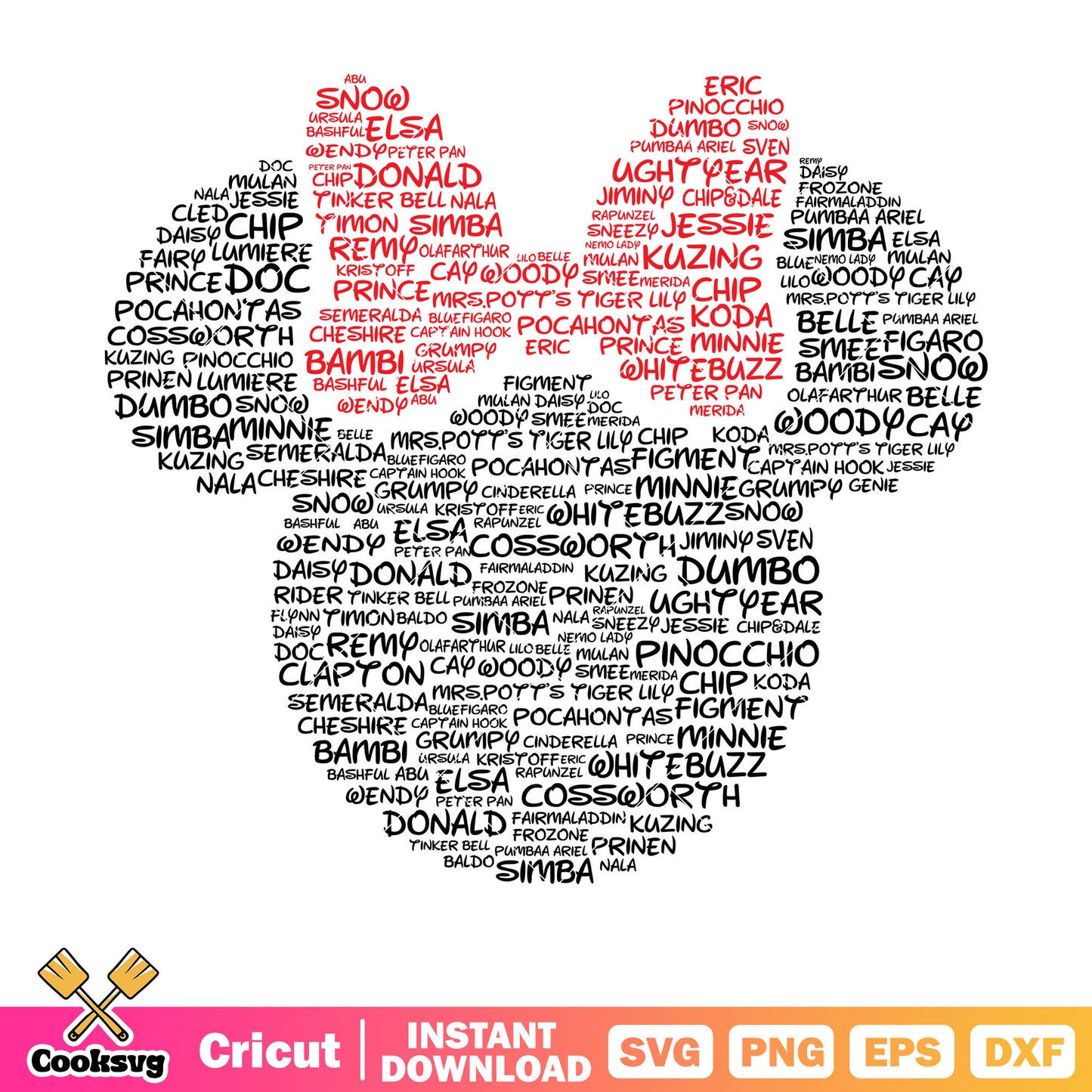 Minnie mouse head and text svg, minnie mouse svg, minnie head svg