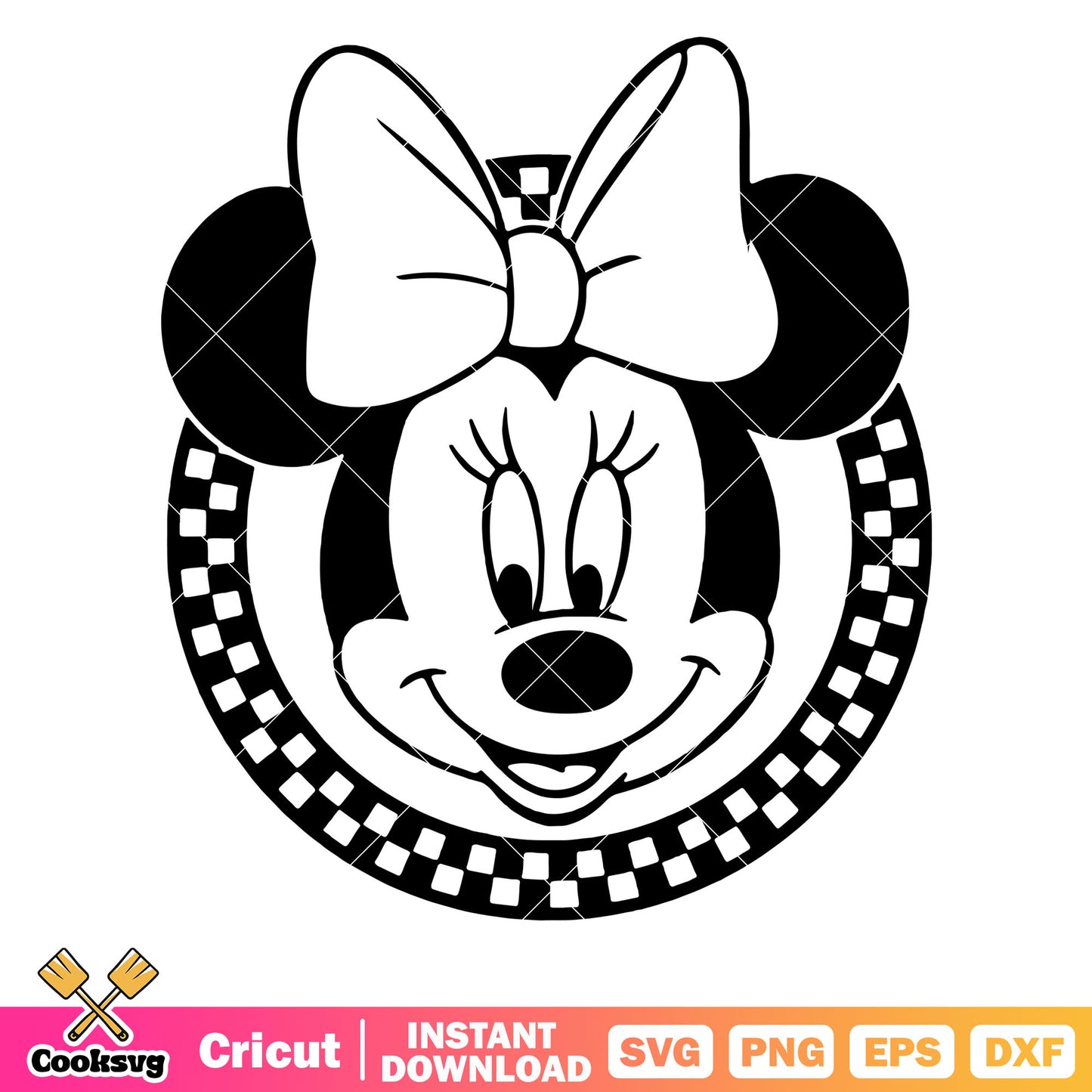 Minnie mouse head circle funny outline svg, minnie mouse head svg, disney minnie svg