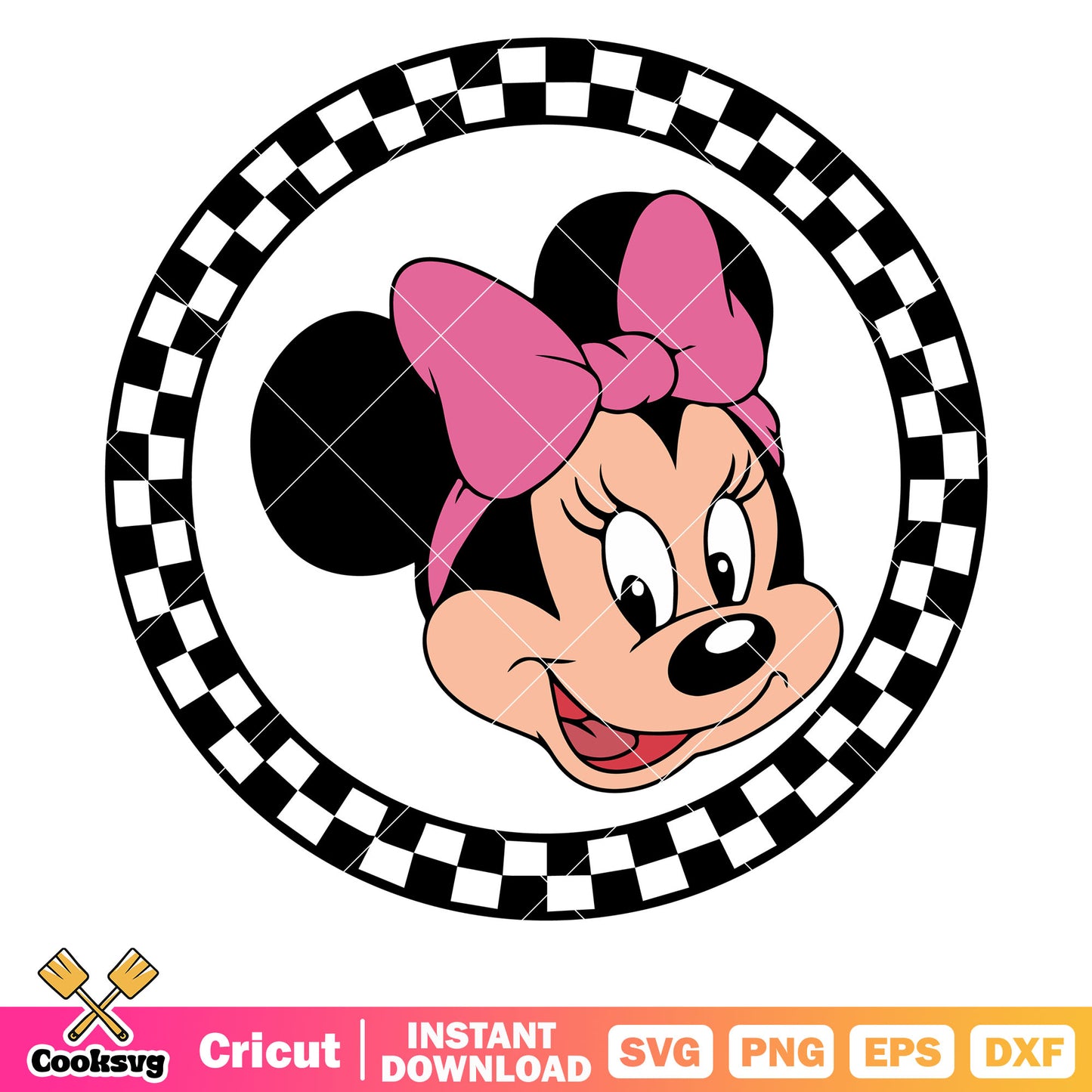 Minnie mouse head circle funny svg, minnie mouse head svg, disney minnie svg