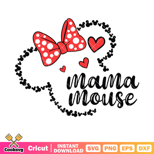 Minnie mouse head mama mouse svg, disney mama​ svg, minnie mouse head svg