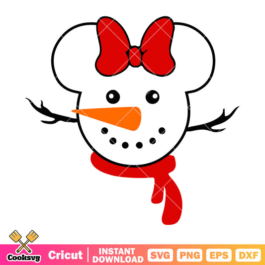 Minnie mouse head snow white svg