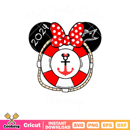 Minnie mouse lifebuoy head svg, disney cruise svg, minnie head svg