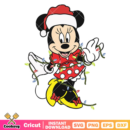 Minnie mouse light christmas svg
