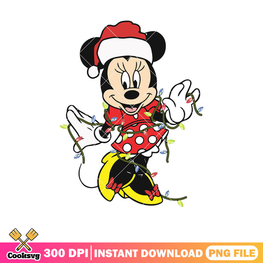 Minnie mouse merry christmas lights png, christmas minnie mouse​ png