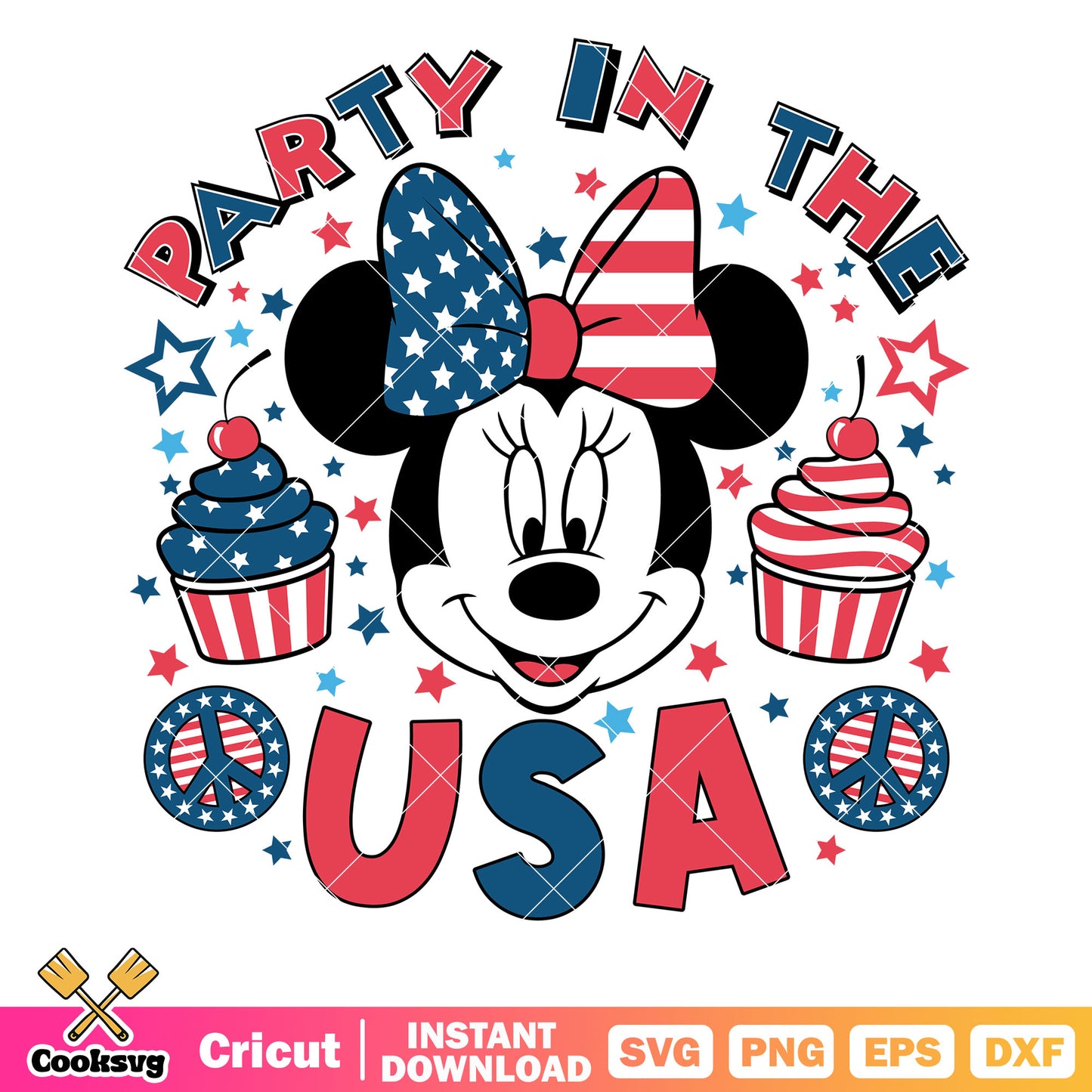 Minnie mouse party in the usa svg, its a party in the usa​ svg, happy 4th of july shirts​ svg