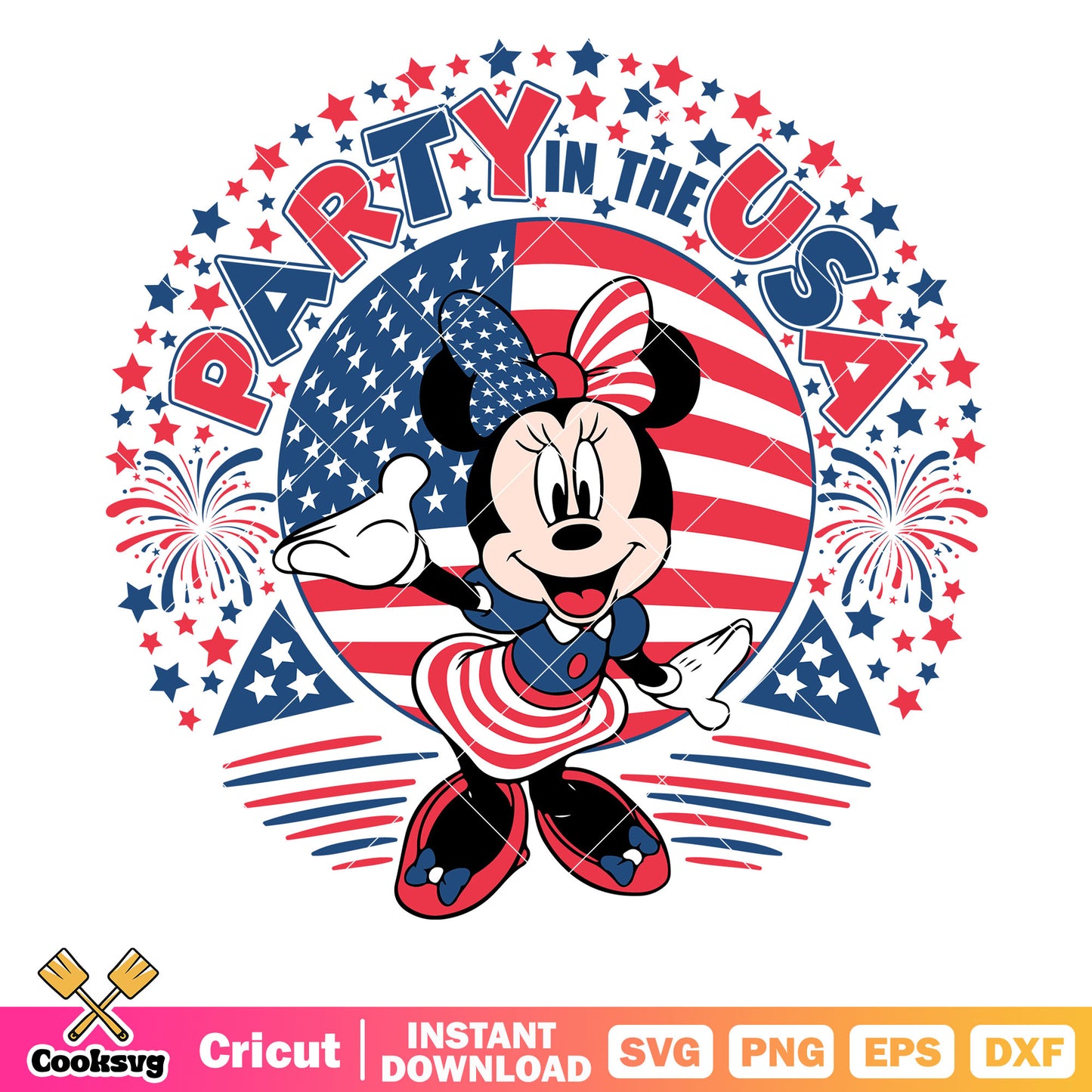 Minnie party in the usa svg, its a party in the usa​ svg, happy 4th of july shirts​ svg