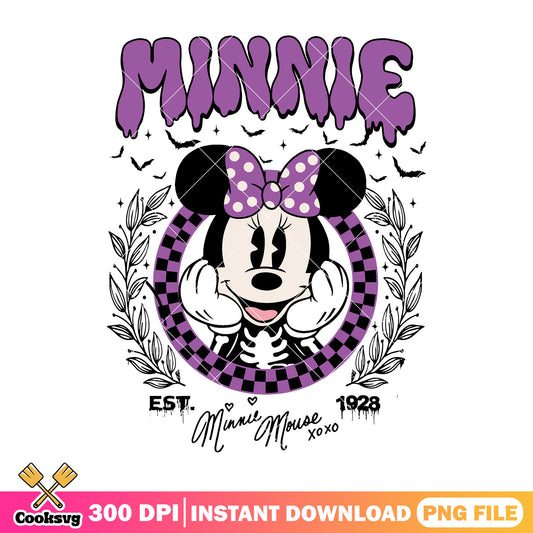 Minnie skeleton est 1928 png, disney halloween png, minnie mouse png