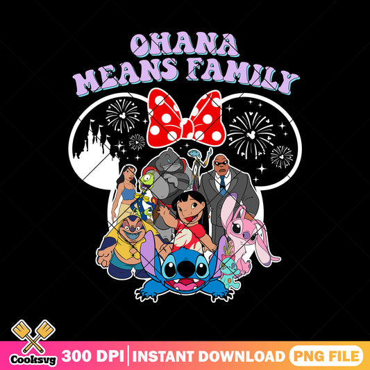 Minnie stitch ohana mean family png, stitch and lilo png, stitch ohana​ png