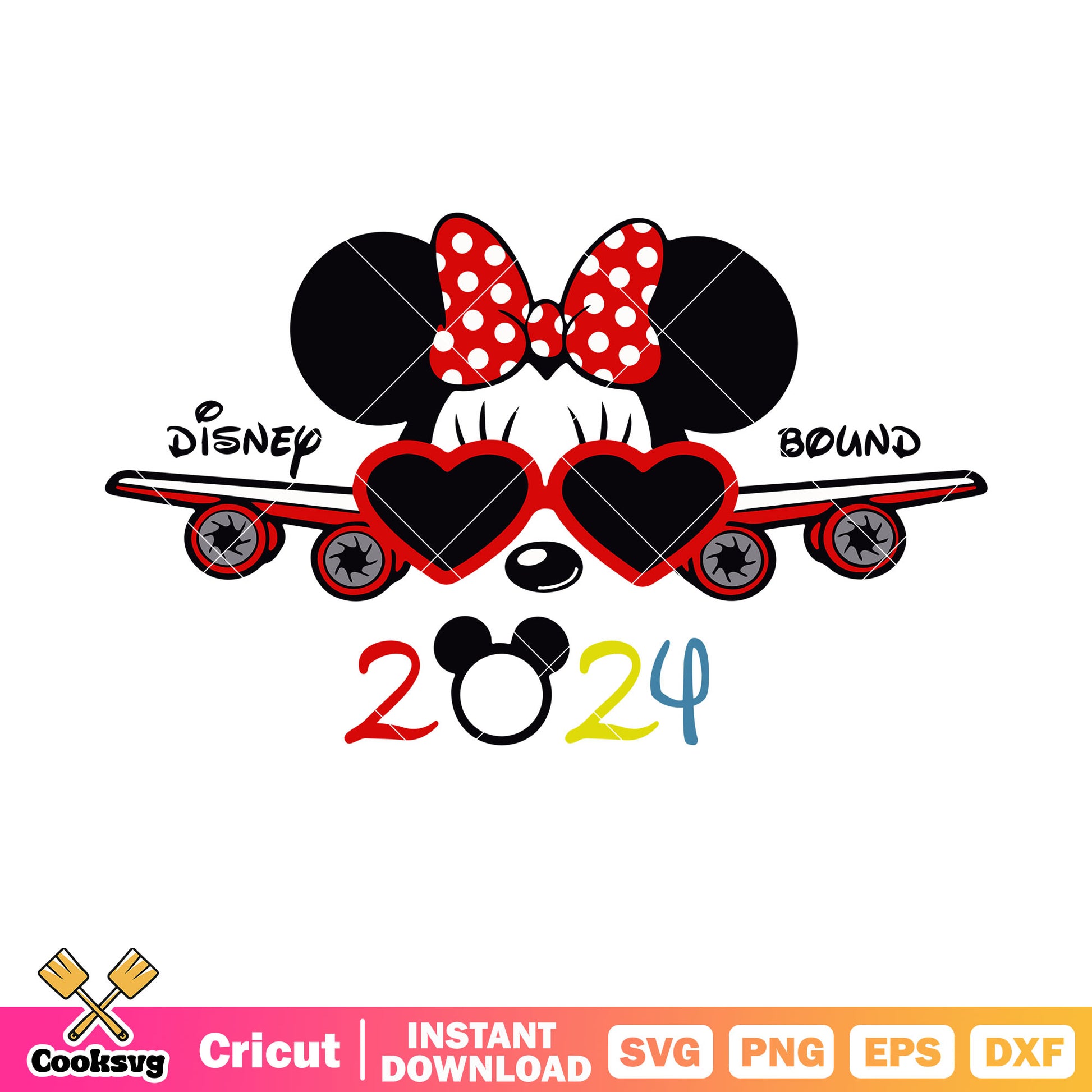 Minnie sunglasses disney bound svg, disney bound​ svg, minnie head svg