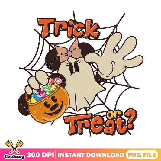 Minnie trick or treat png, halloween candy png, minnie mouse png