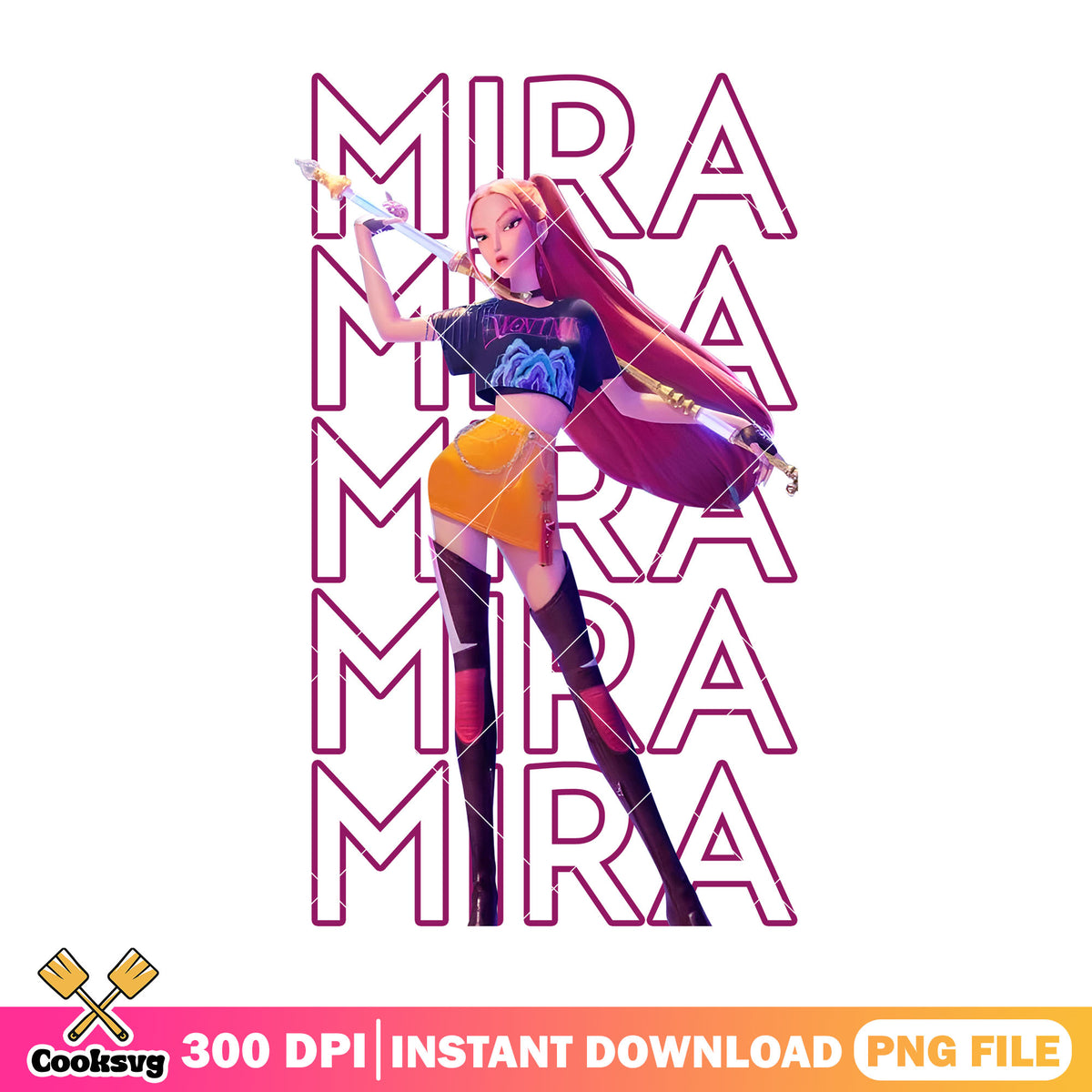 Mira power standing pose png, kpop mira png, kpop huntrix png