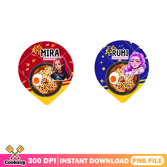 Mira rumi huntrix png, japanese ramen​ png, kpop demon hunter png