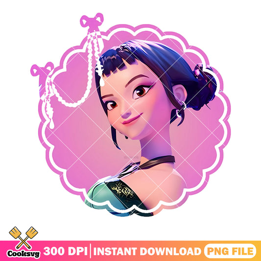 Mirror zoey huntrix member png, huntrix png, kpop demon hunters png