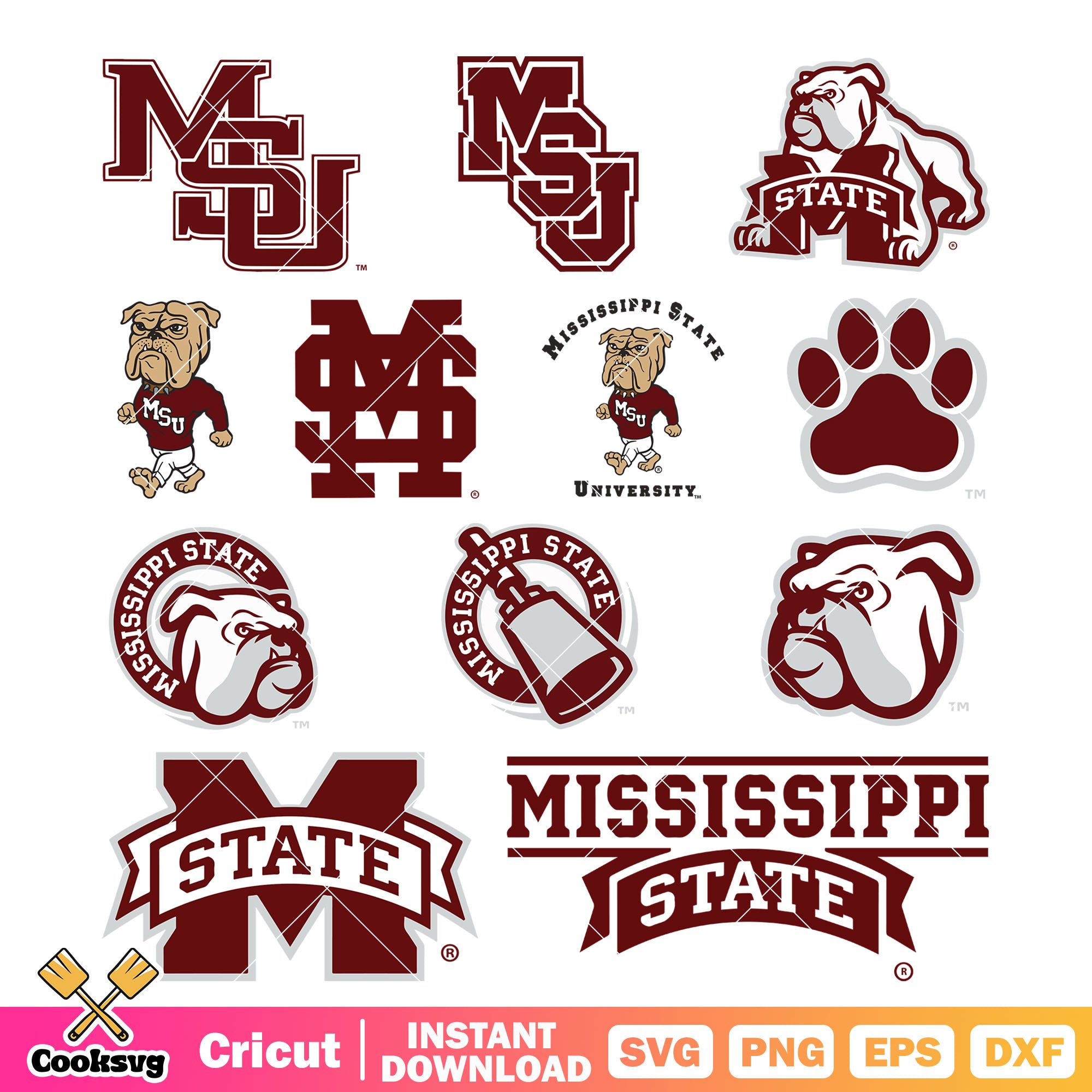 Mississippi State Bulldogs Ncaa bundle svg, Mississippi State Bulldogs ...