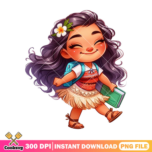 Moana disney png, go back to school png, cartoon disney png