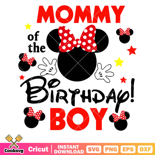 Mommy of the birthday boy minnie mouse svg, minnie mom svg, disney birthday svg