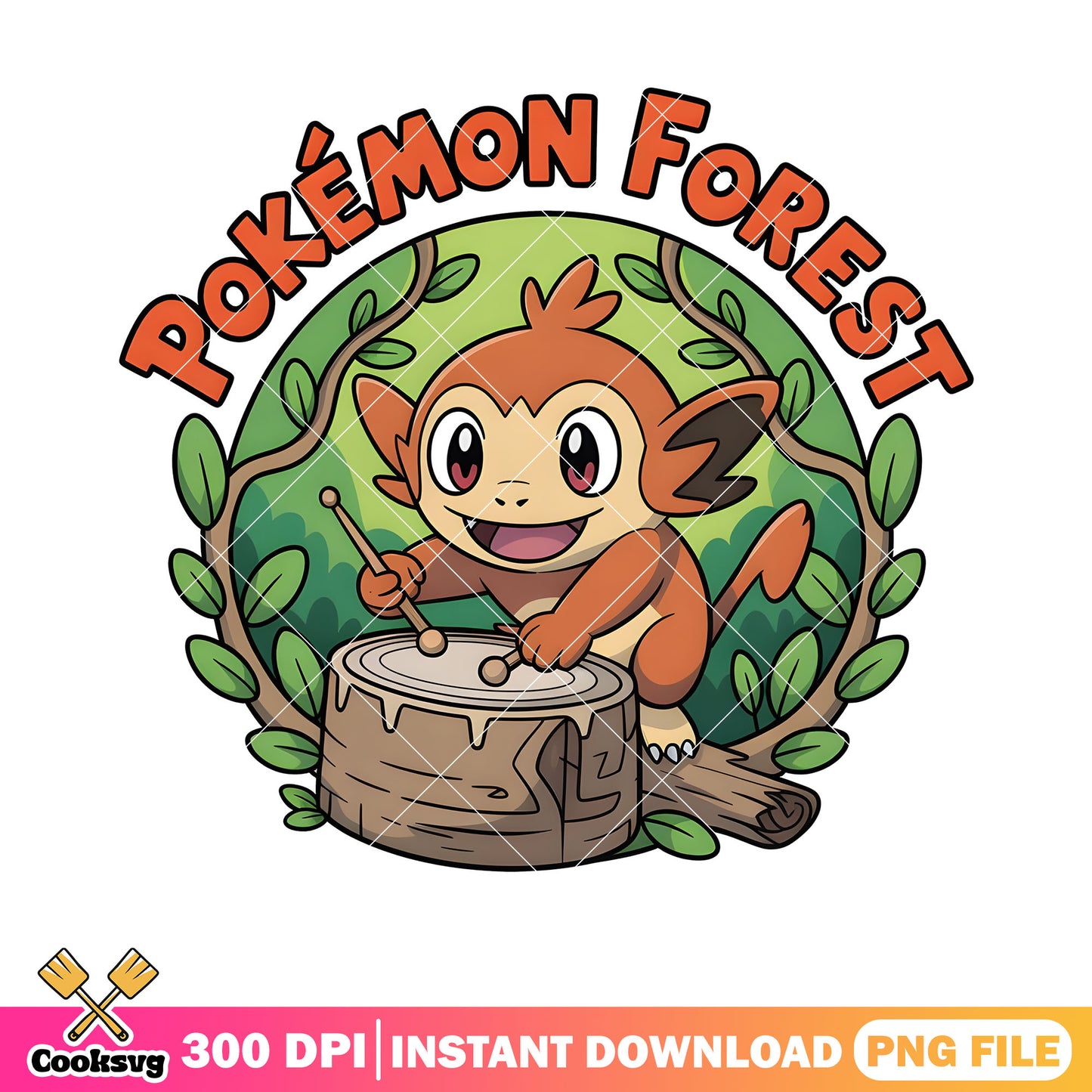Monkey forest pokemon png, pokemon grookey png, pokemon card png