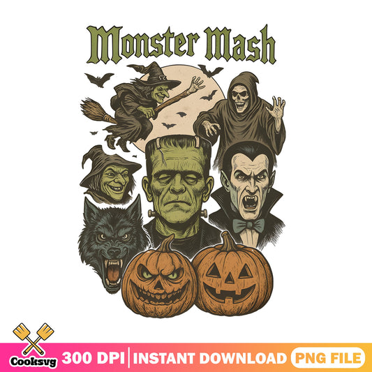 Monster Mash Halloween PNG, Spooky Monsters PNG, Halloween PNG